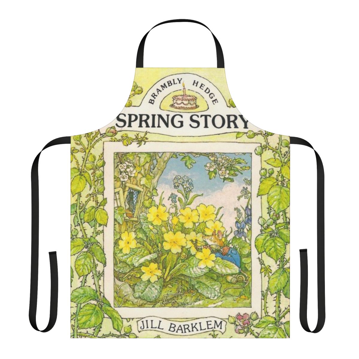 Brambly Hedge Spring Story Apron with Vibrant Floral and Leaf Pattern