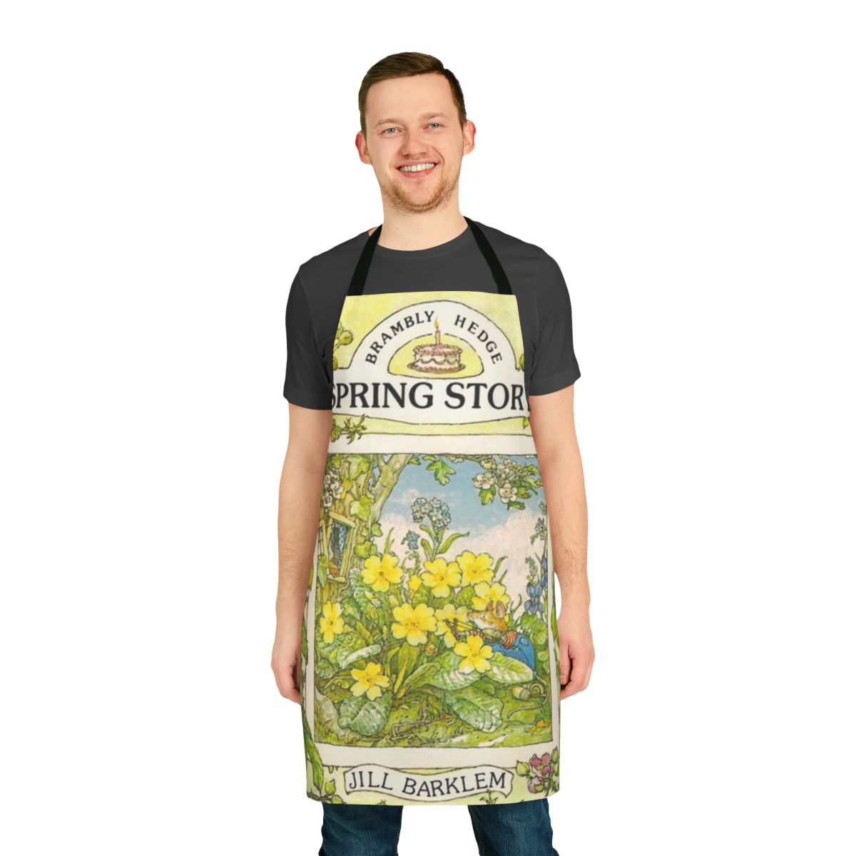 Brambly Hedge Spring Story Apron with Vibrant Floral and Leaf Pattern