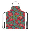 Floral apron with a beautiful peony pattern and nature-inspired botanical design