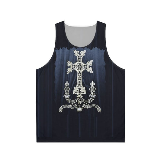 Floral Armenian Cross Unisex Tank Top