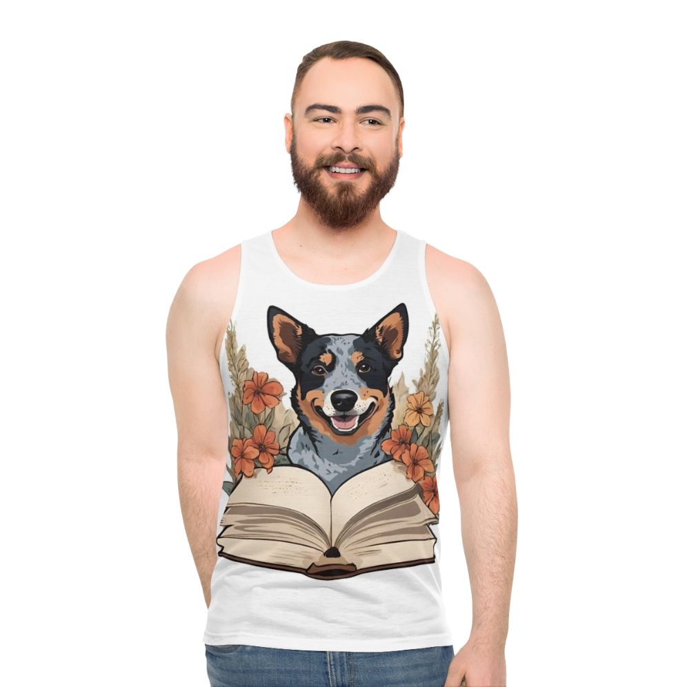 Floral Australian Cattle Dog Unisex Tank Top
