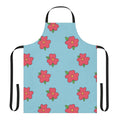A floral patterned apron featuring the character Homer Simpson from the television series The Simpsons.