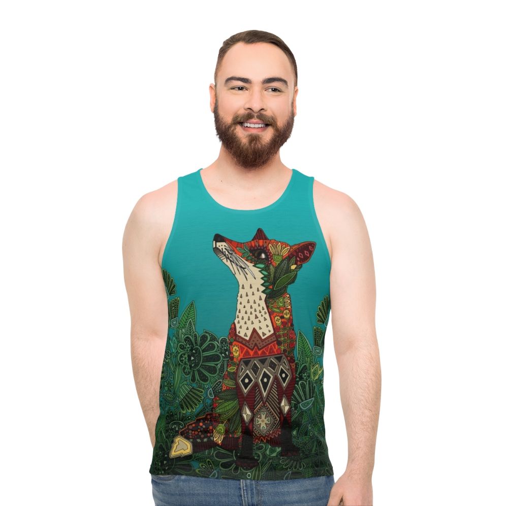 Floral Fox Botanical Unisex Tank Top