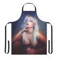 Vibrant floral design apron featuring a Bebe Rexha inspired style