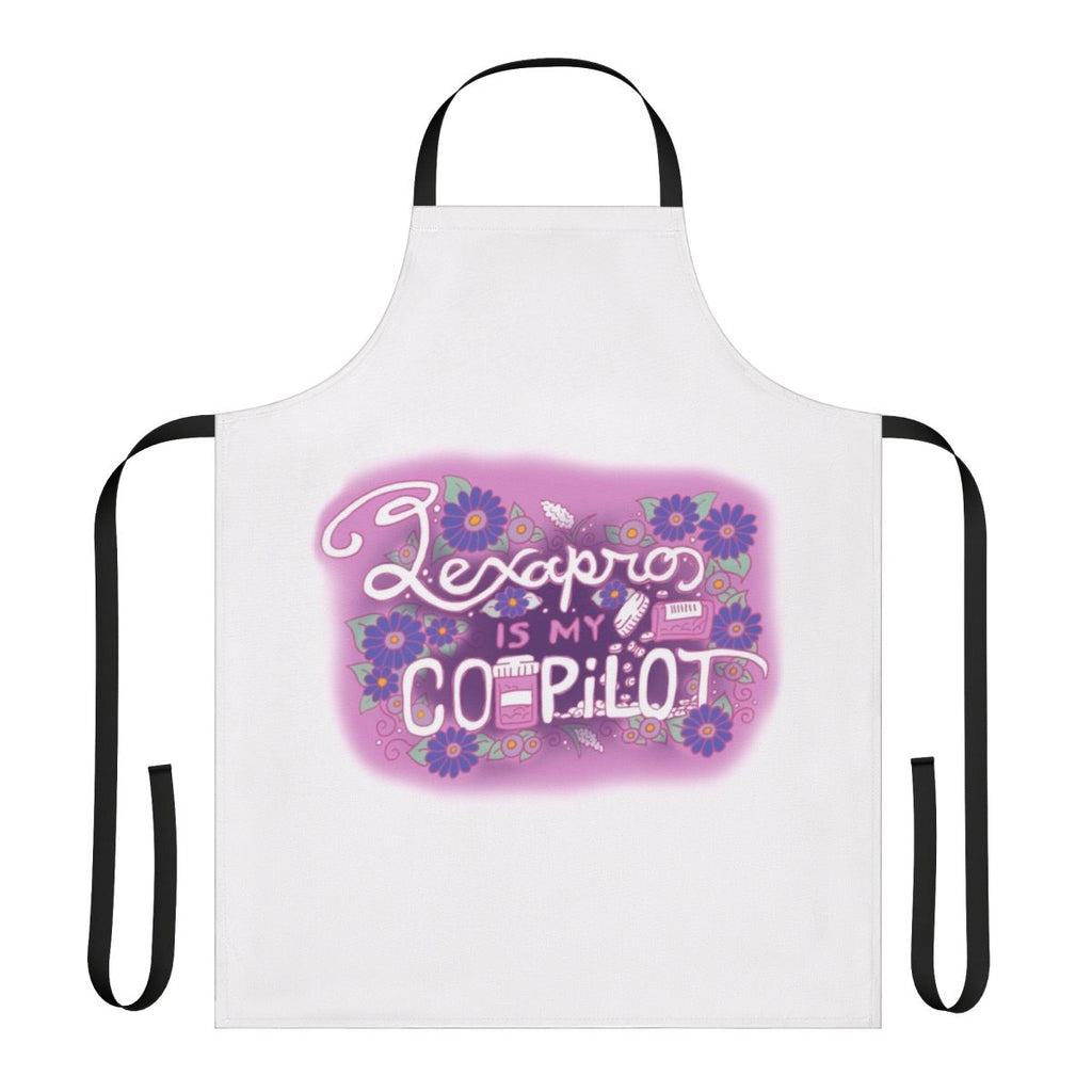 Lexapro Themed Apron with Floral Tattoo Illustration