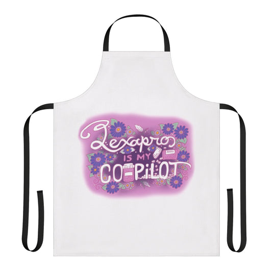 Lexapro Themed Apron with Floral Tattoo Illustration