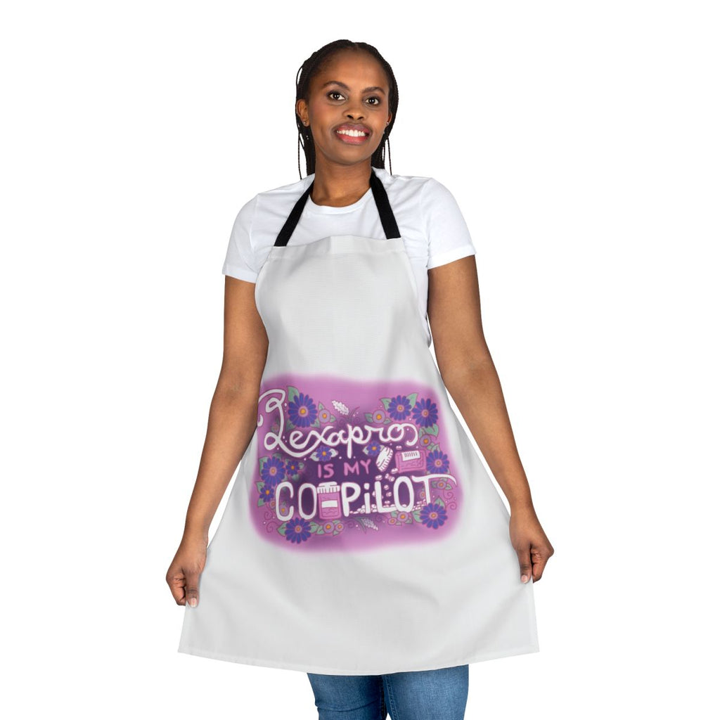 Lexapro Themed Apron with Floral Tattoo Illustration