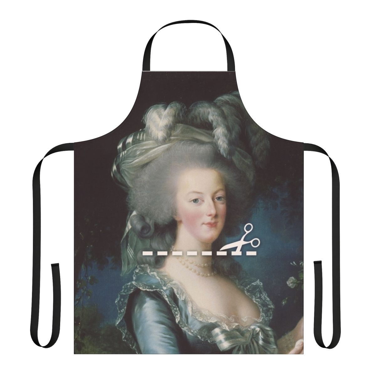 Floral Marie Antoinette inspired apron with French baroque design