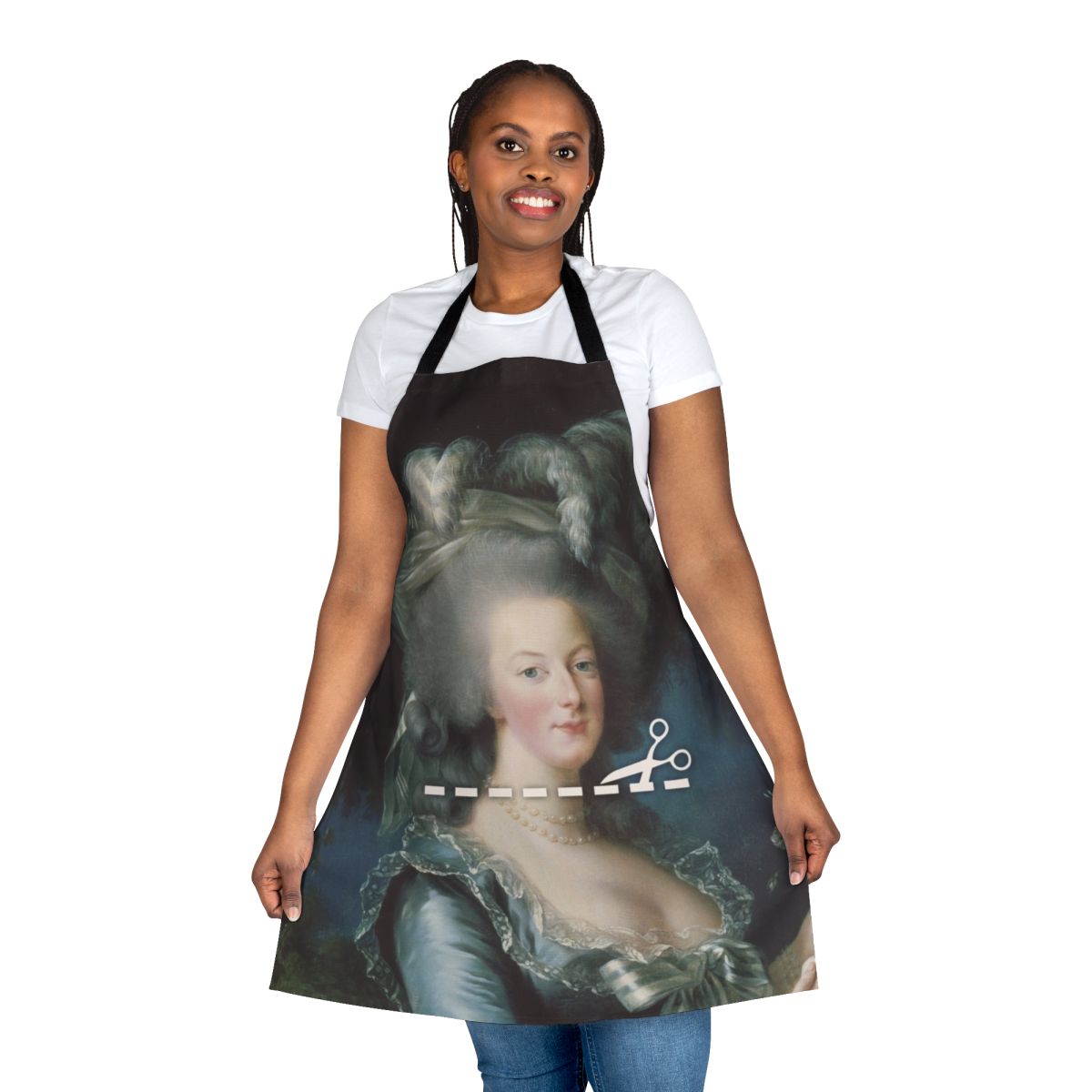 Floral Marie Antoinette inspired apron with French baroque design