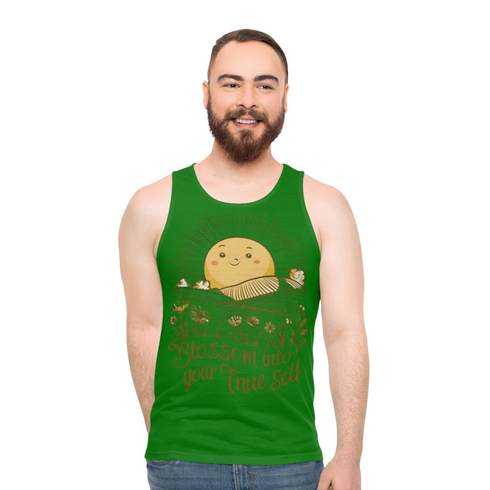 Floral nature inspired unisex tank top