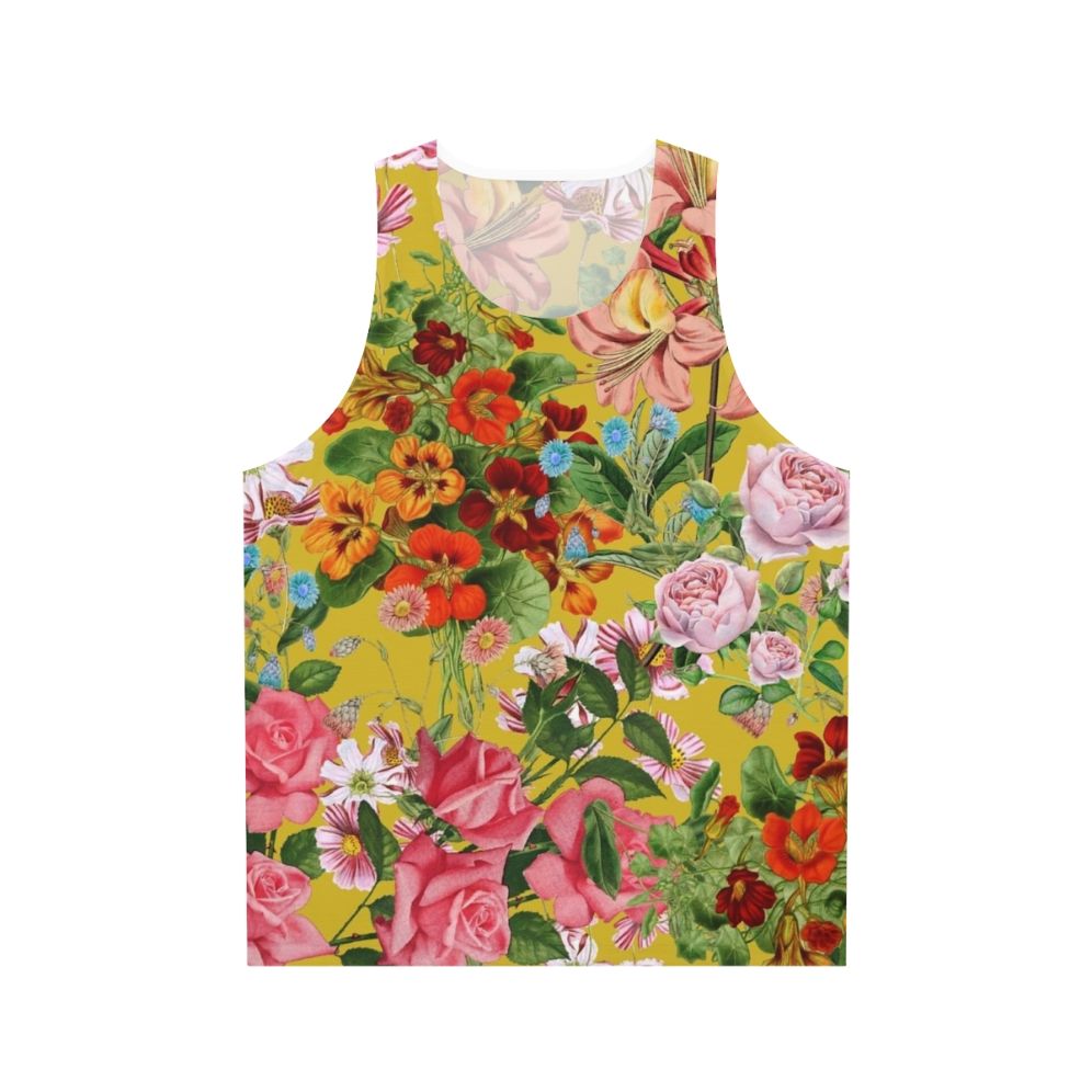 Floral pattern unisex tank top