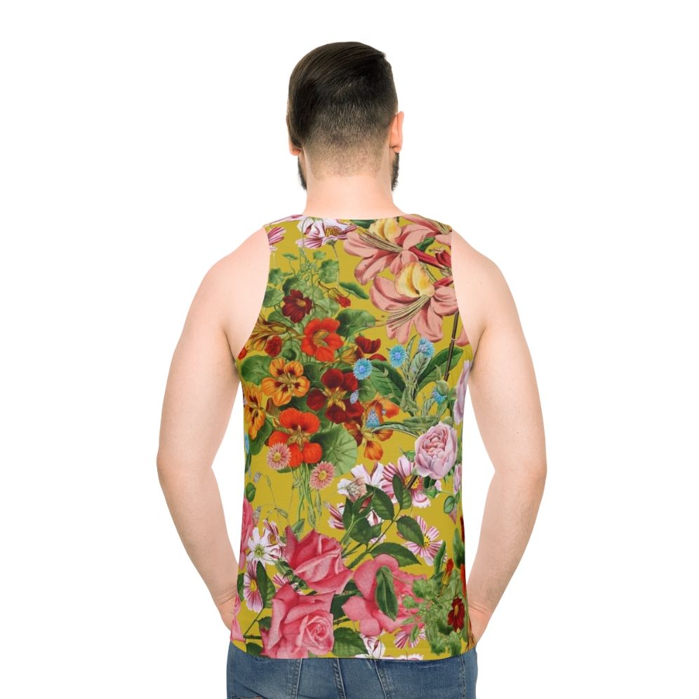 Floral pattern unisex tank top