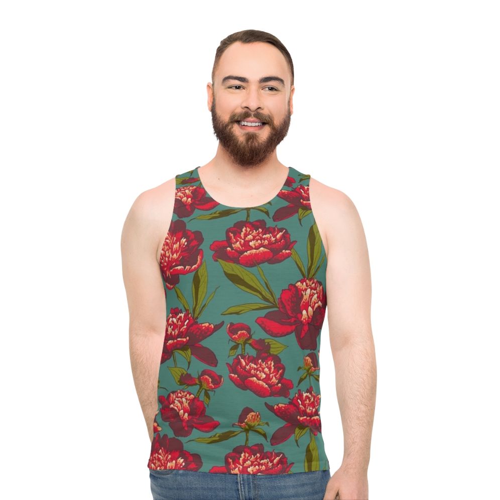 Floral peony tank top
