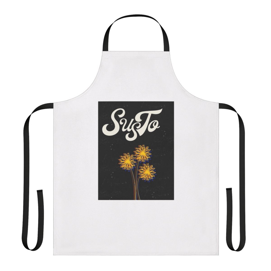 Floral print apron with 'Susto Is Real' design, perfect gift for music fans