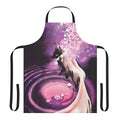 A stylish apron featuring a beautiful illustration of a fox surrounded by sakura blossoms.