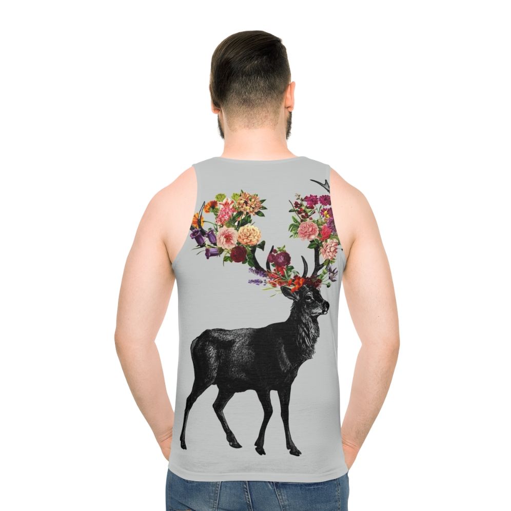 Floral spring deer design unisex tank top
