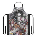 Floral apron featuring a watercolor-style design inspired by the character Yasha from the hit web series Critical Role.