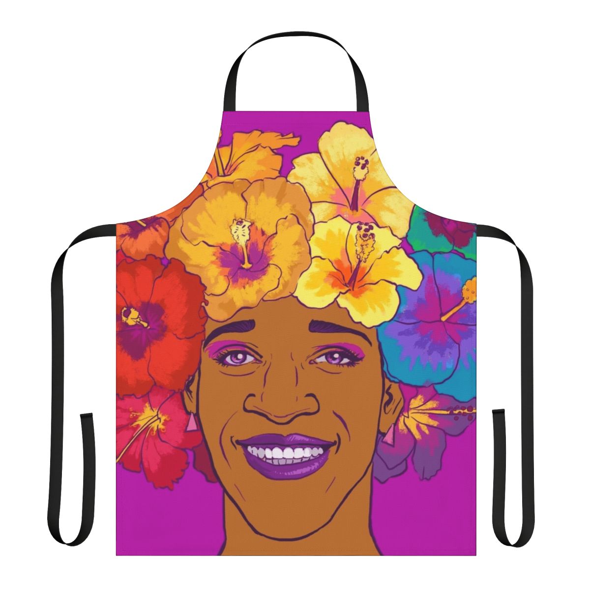 Floral apron honoring the legacy of transgender activist Marsha P. Johnson