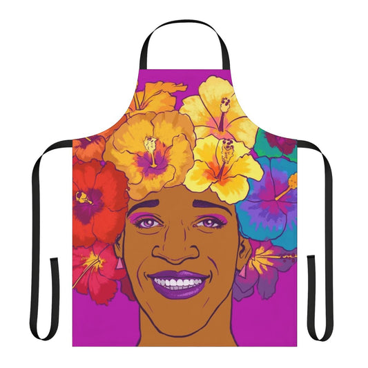 Floral apron honoring the legacy of transgender activist Marsha P. Johnson