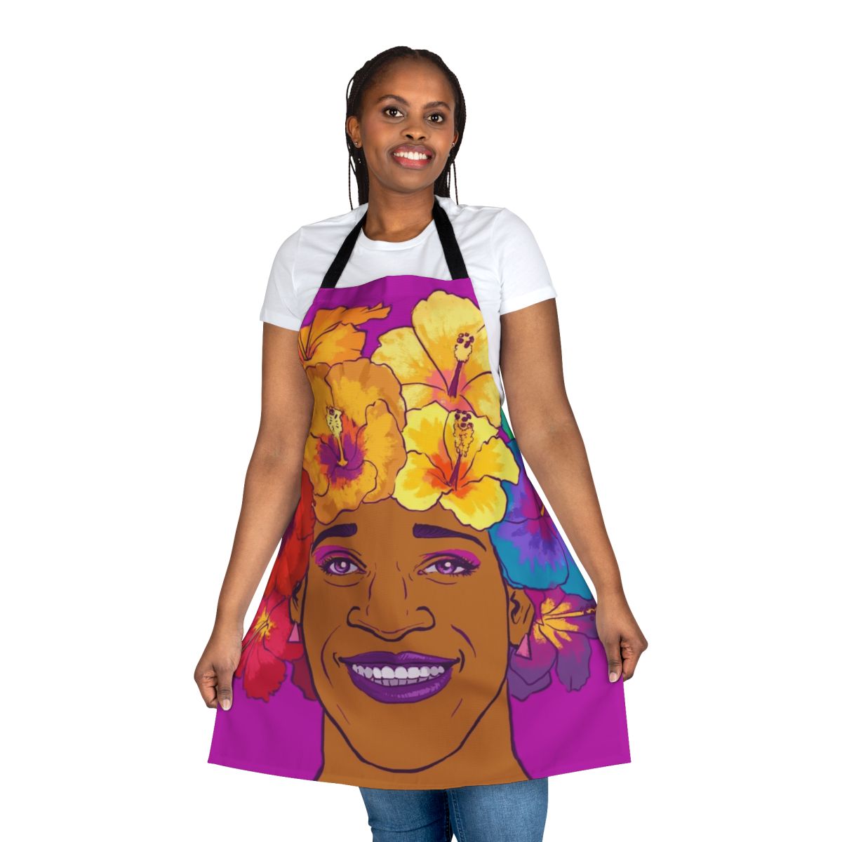Floral apron honoring the legacy of transgender activist Marsha P. Johnson