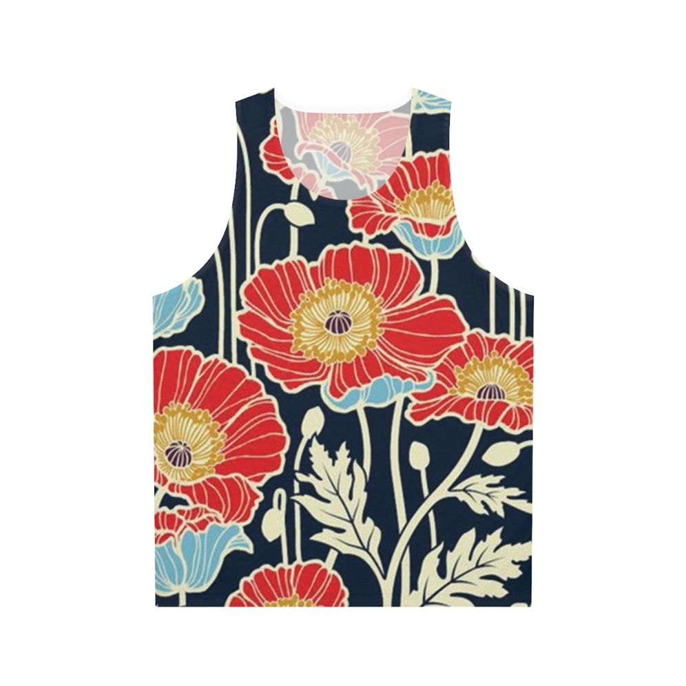 Floral unisex tank top with botanical design