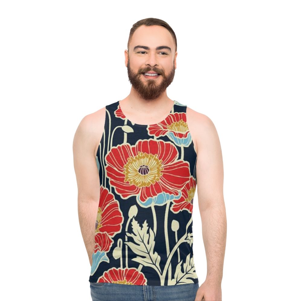 Floral unisex tank top with botanical design