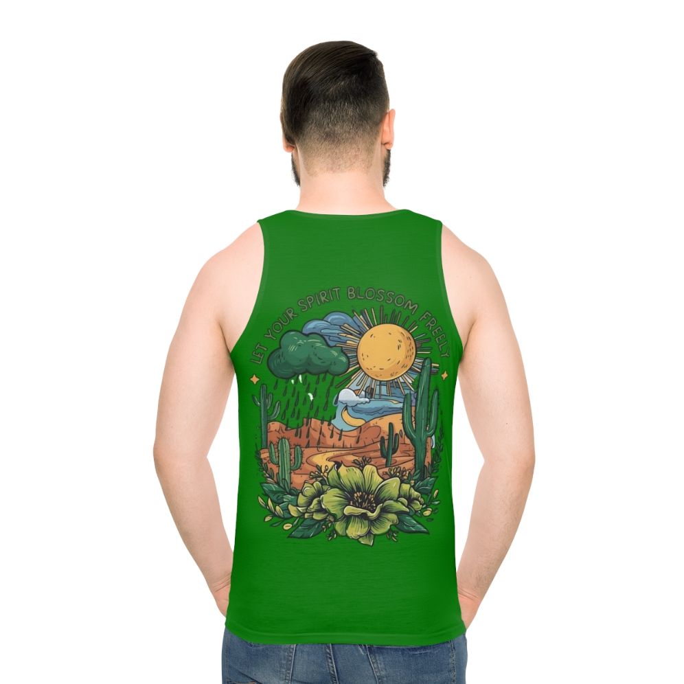 Floral unisex tank top with nature inspired design