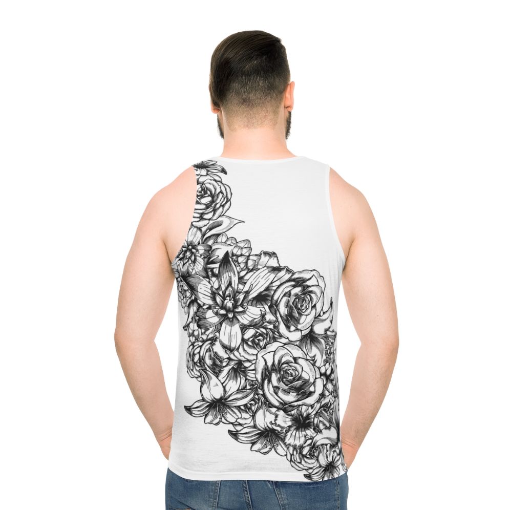 Floral unisex tank top with botanical print