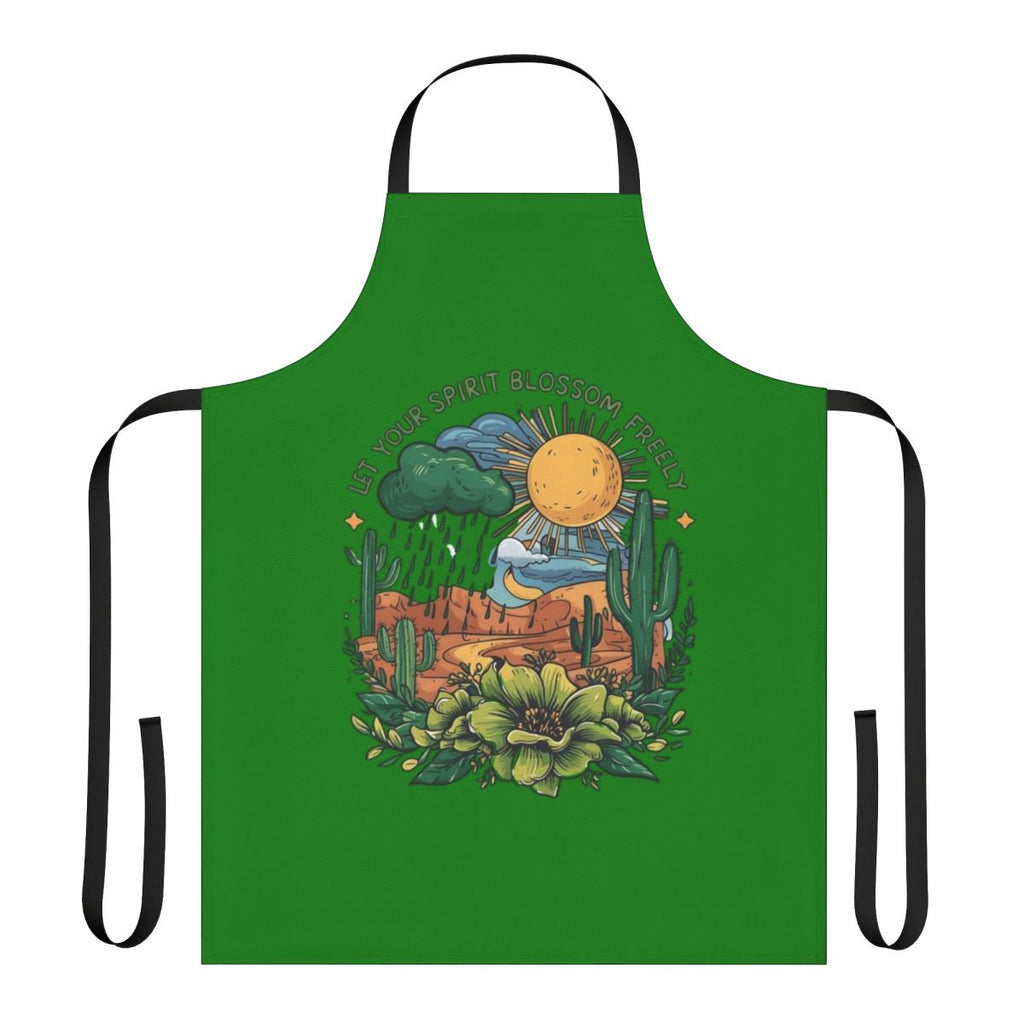 A colorful floral and botanical print apron for garden and home