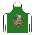 A colorful floral and botanical print apron for garden and home