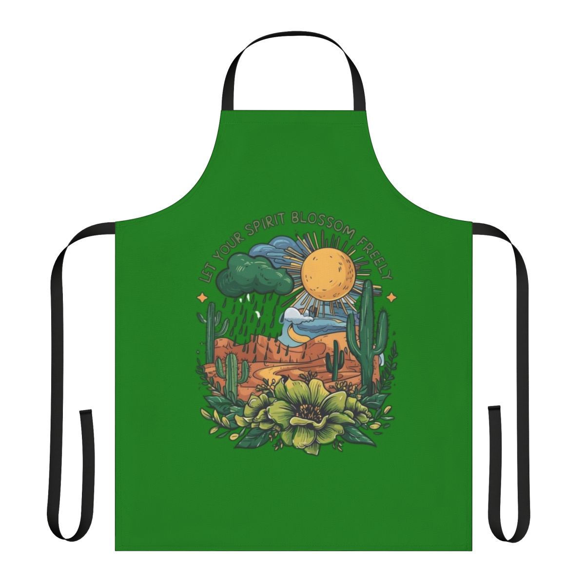 A colorful floral and botanical print apron for garden and home