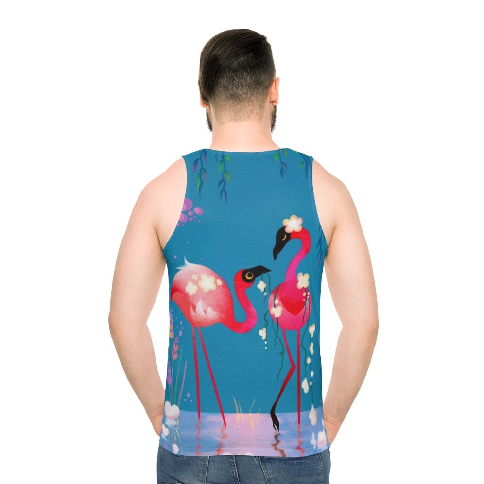 Flowermingo tropical flamingo unisex tank top
