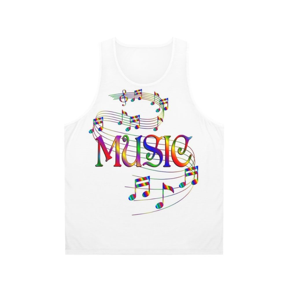 Flowing music notes unisex tank top