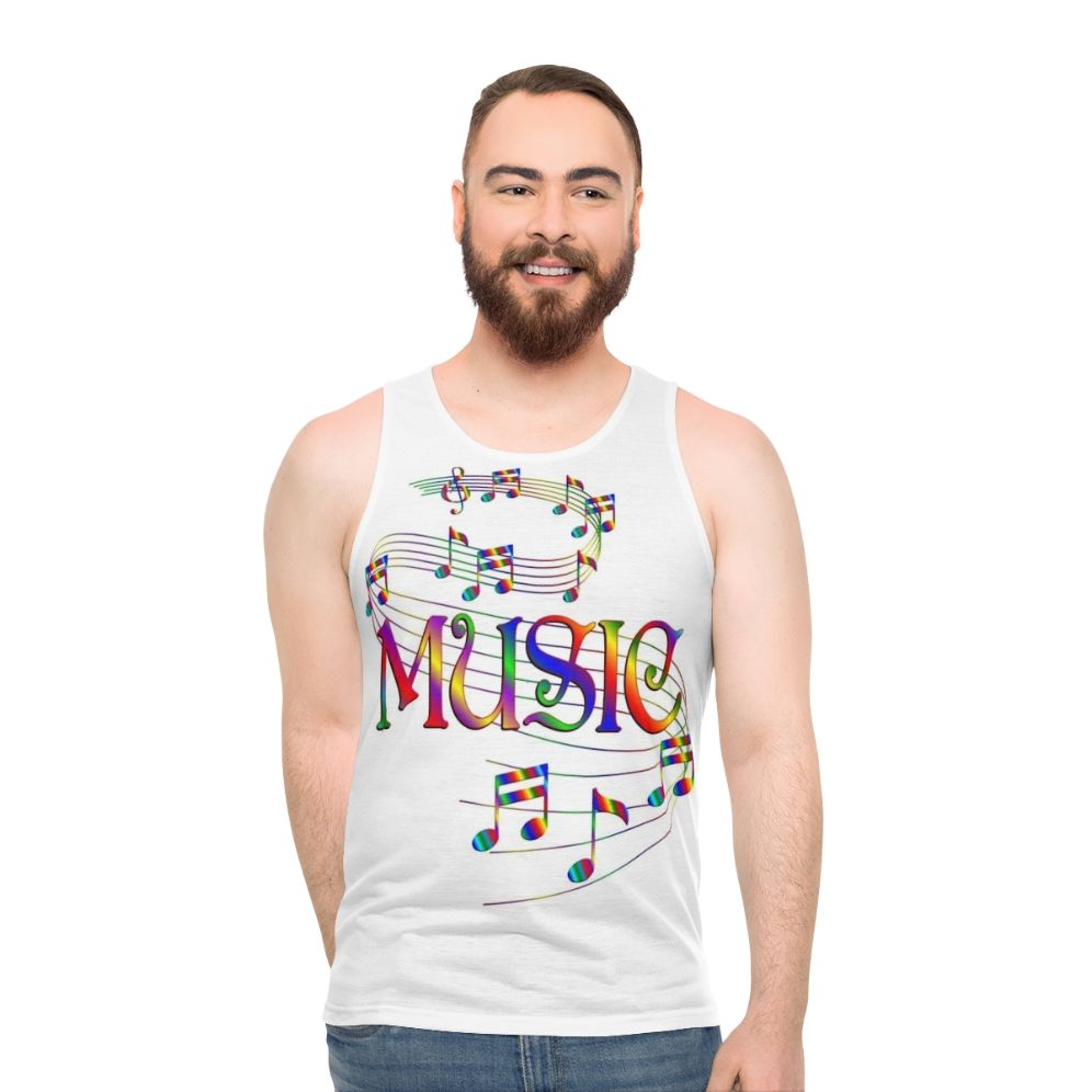 Flowing music notes unisex tank top