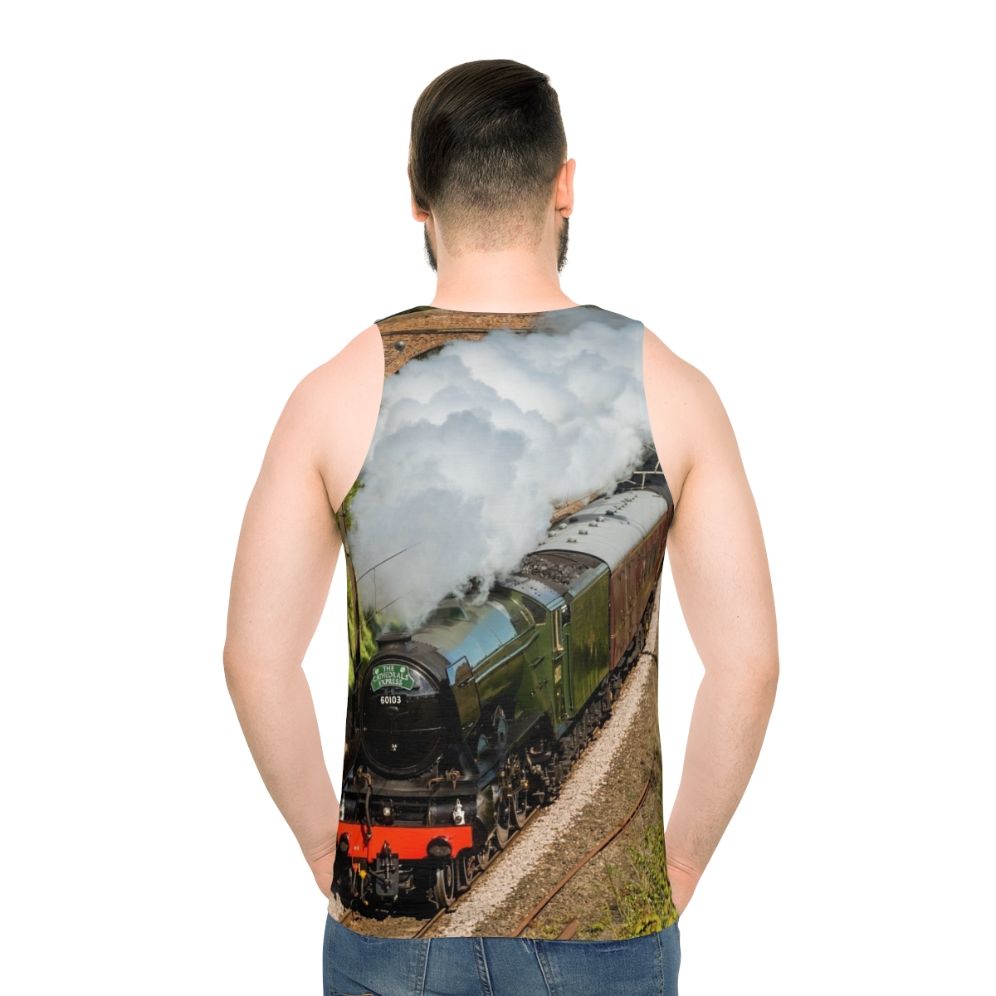 Man wearing The Classic Flying Scotsman Unisex Tank Top