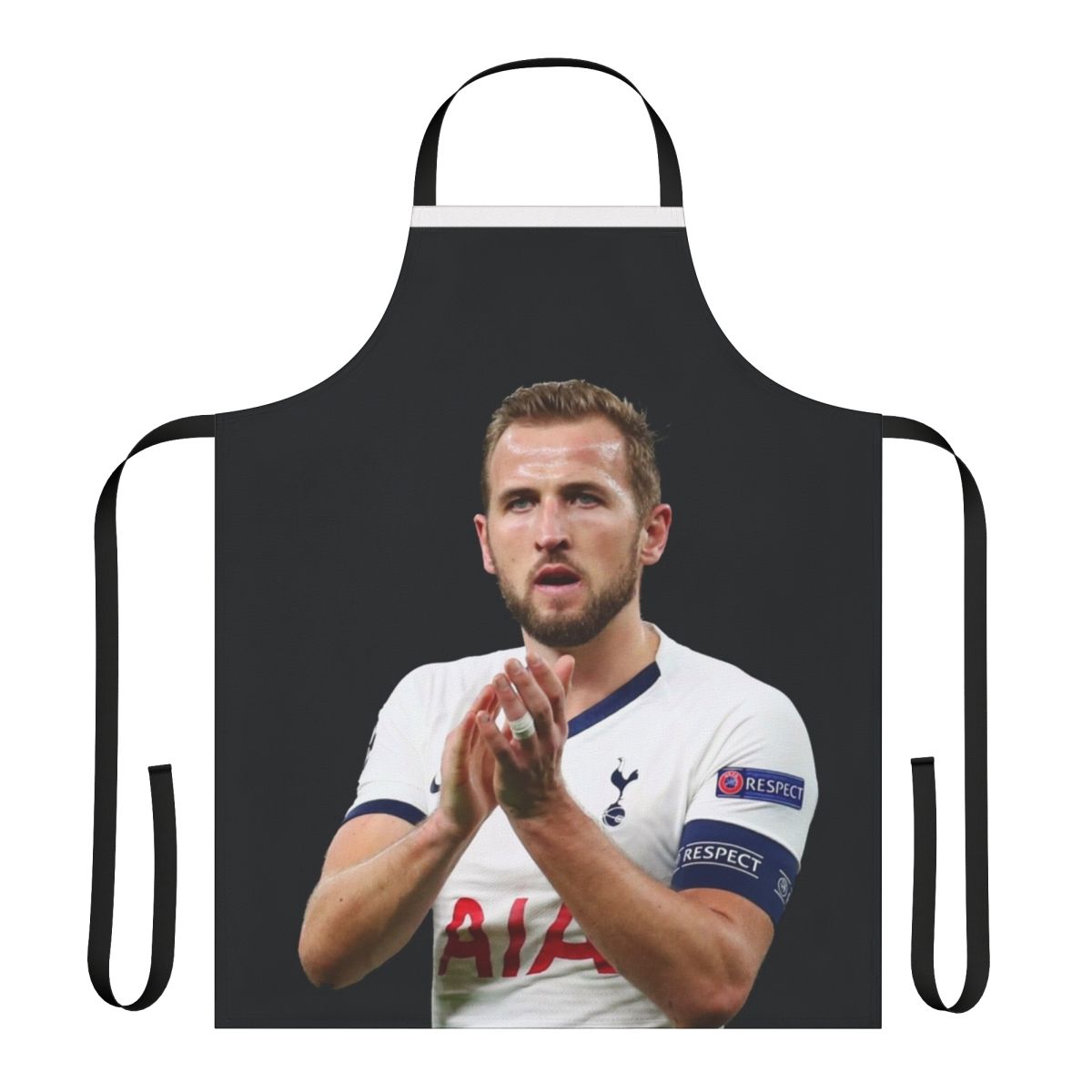 Football fan apron featuring image of Harry Kane, a popular English soccer player