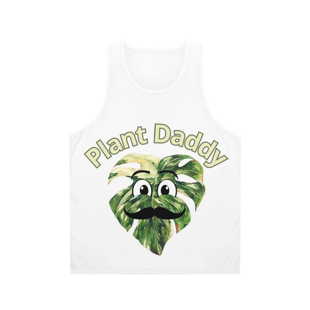 Unisex tank top with "For Real Plant Daddy" design for plant enthusiasts