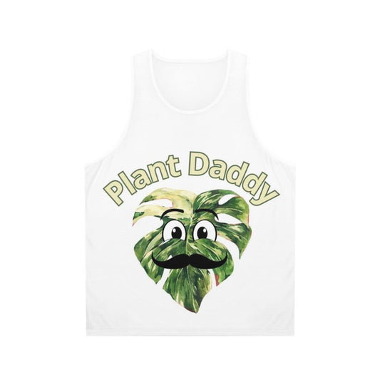 Unisex tank top with "For Real Plant Daddy" design for plant enthusiasts
