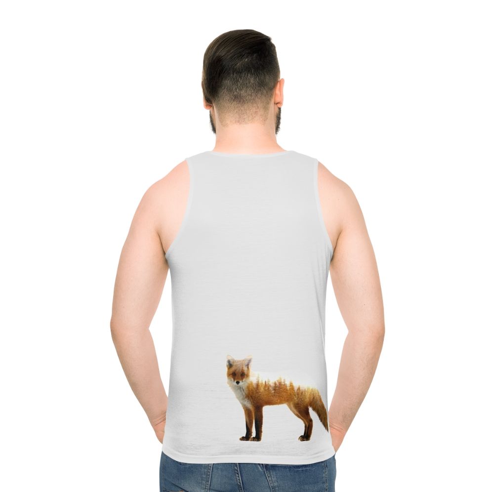 Forest fox graphic on a unisex tank top
