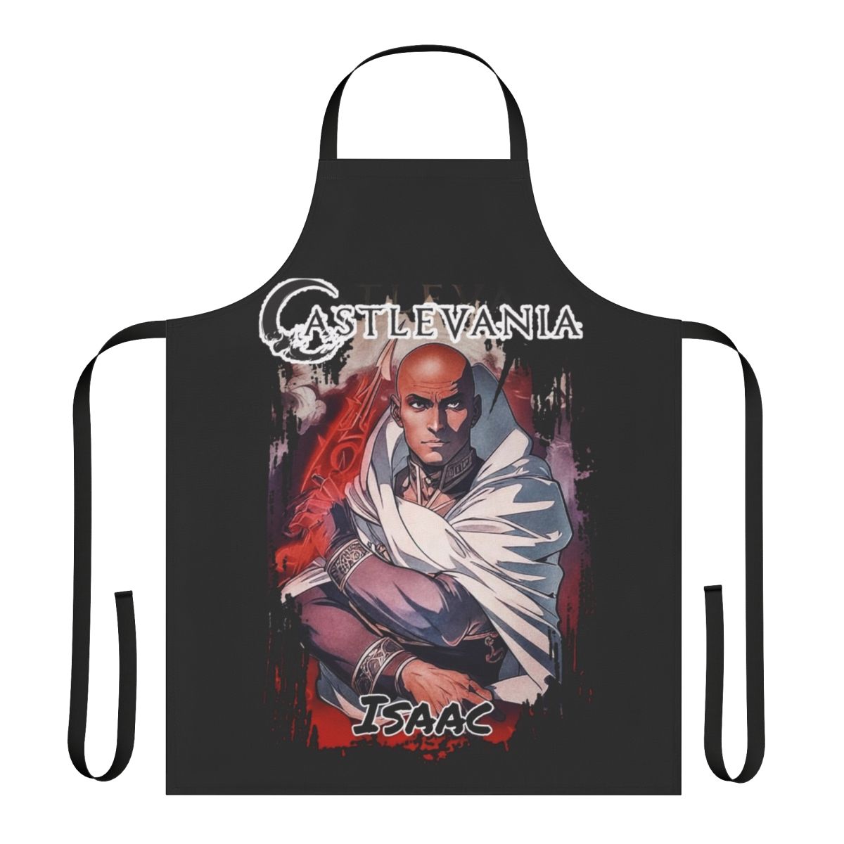 Castlevania-inspired apron featuring Isaac, the Forge Master, for fans of the Netflix series