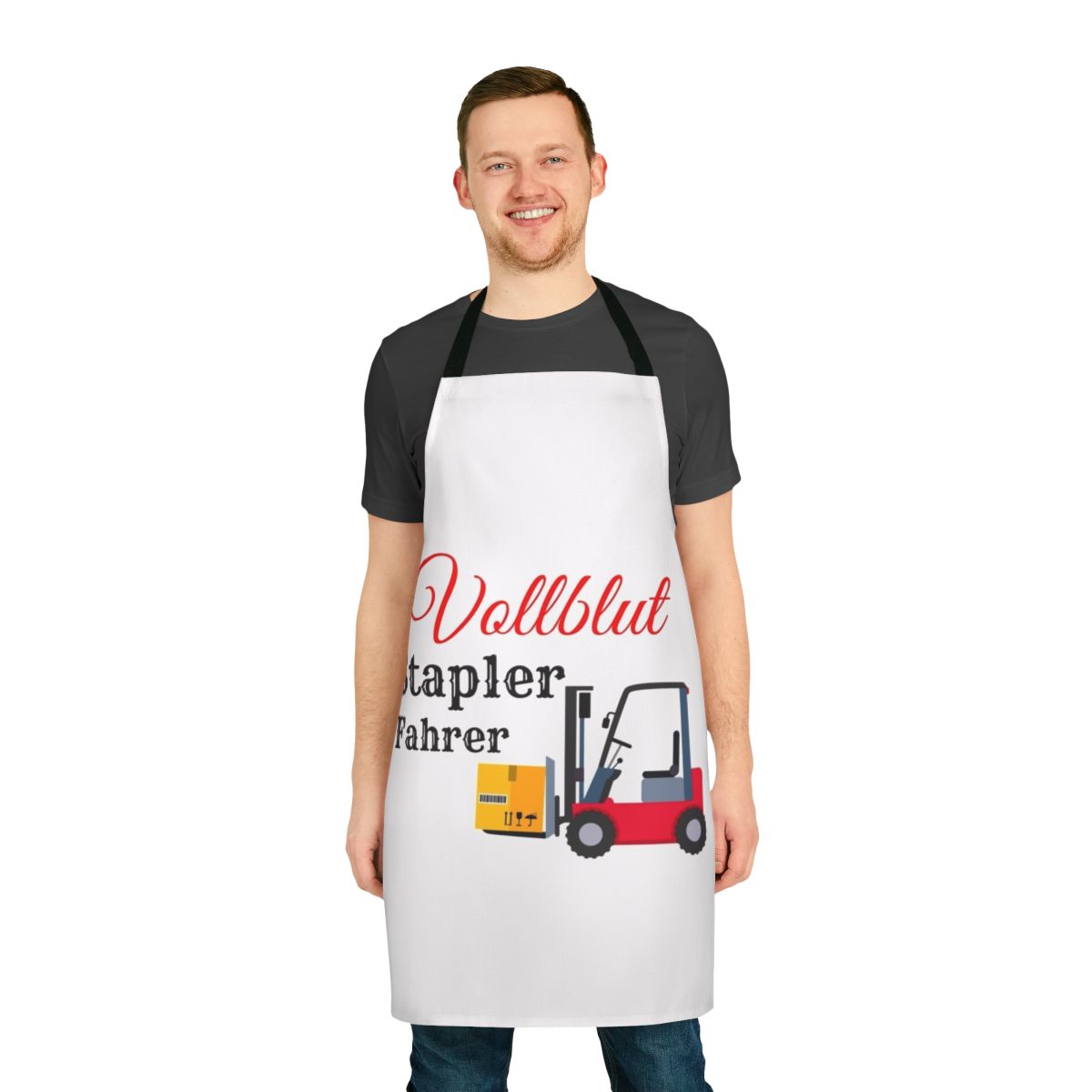 A durable apron designed for forklift drivers and warehouse workers.