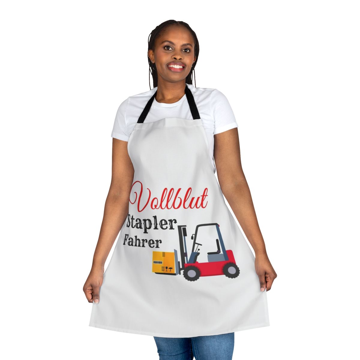 A durable apron designed for forklift drivers and warehouse workers.