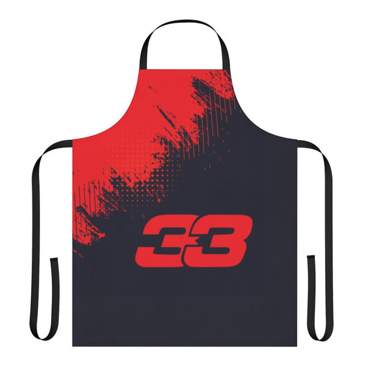High-quality apron featuring the number 33 and the name Max Verstappen, a popular Formula 1 driver.