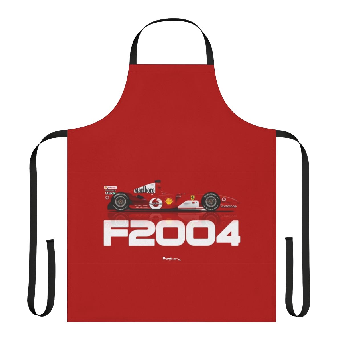 Formula 1 inspired racing apron with F2004 branding