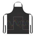 Dark-colored apron featuring a Fourier transform and square wave design, ideal for engineers, mathematicians, and science enthusiasts.