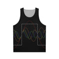 Unisex tank top with Fourier transform and square wave design