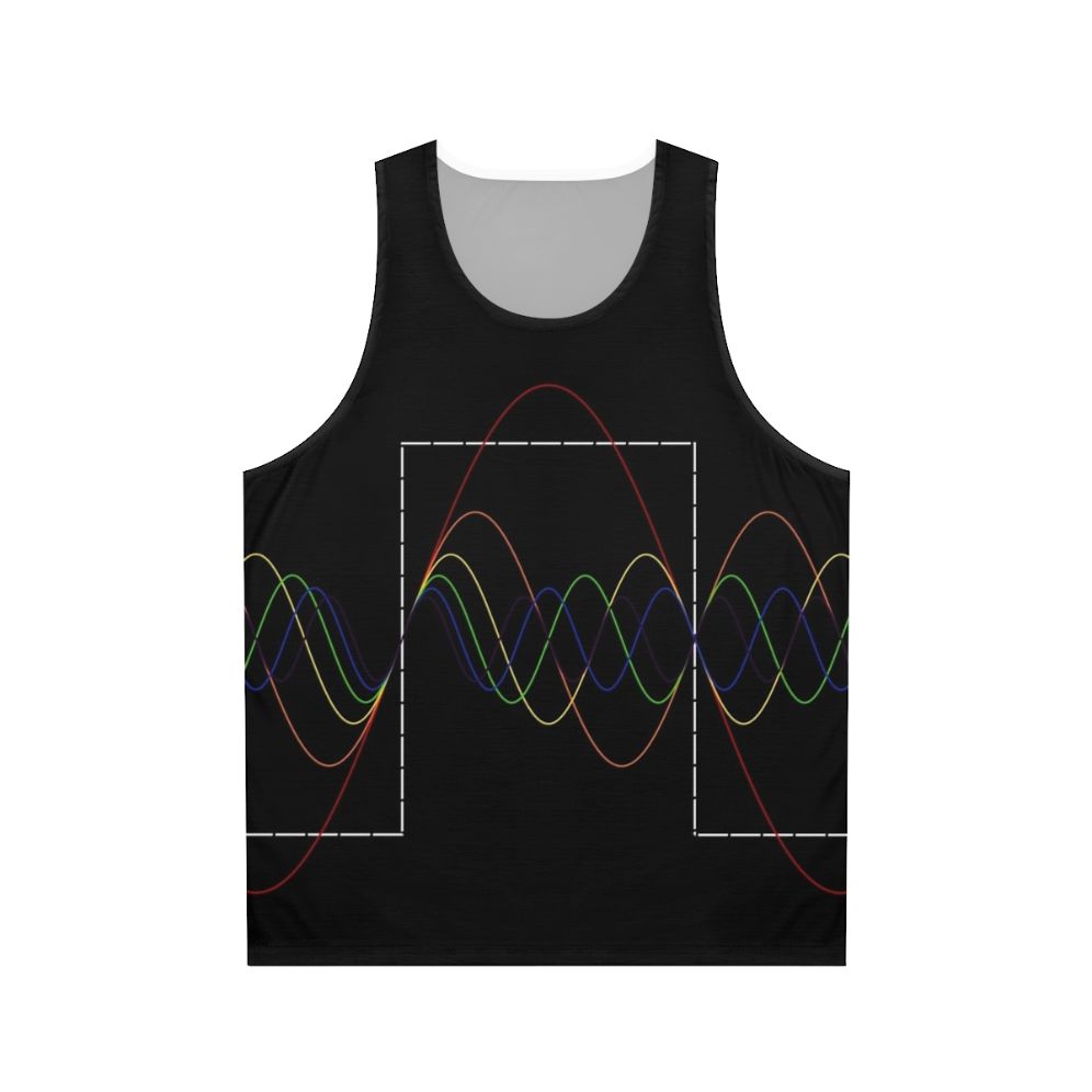 Unisex tank top with Fourier transform and square wave design