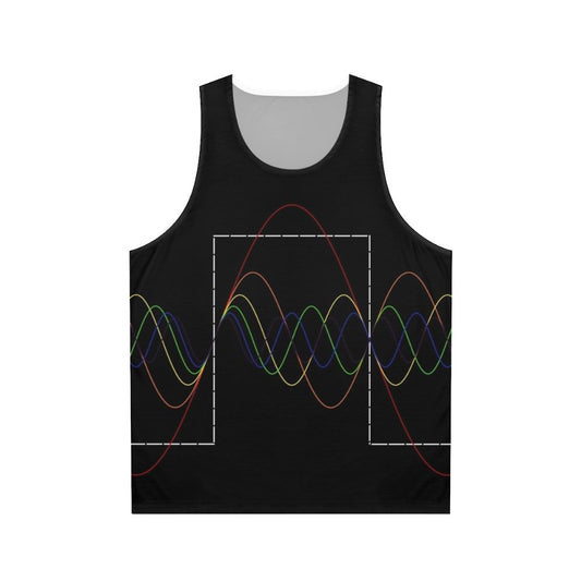 Unisex tank top with Fourier transform and square wave design