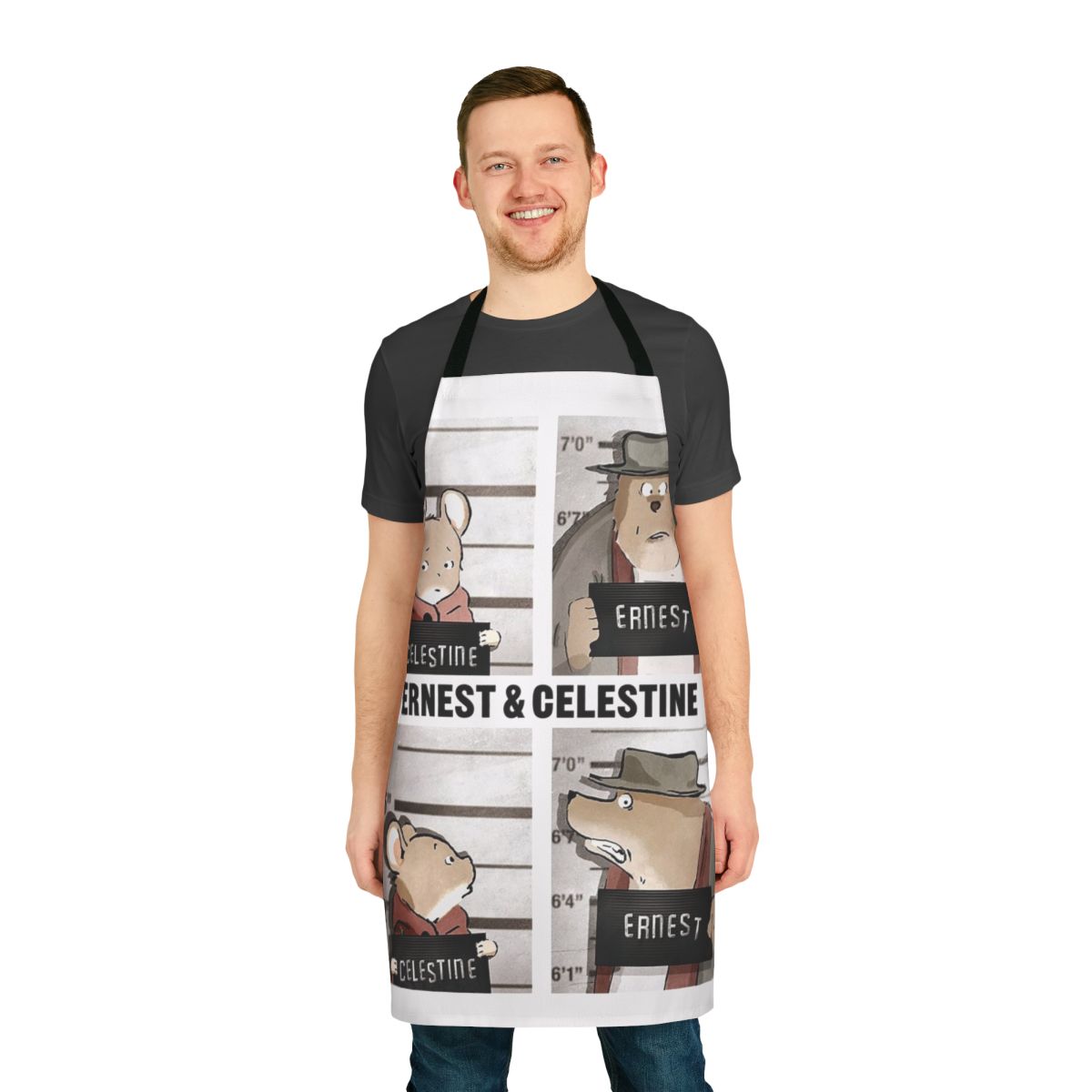 Fourkom Comedy Show Apron with Cartoon Illustration
