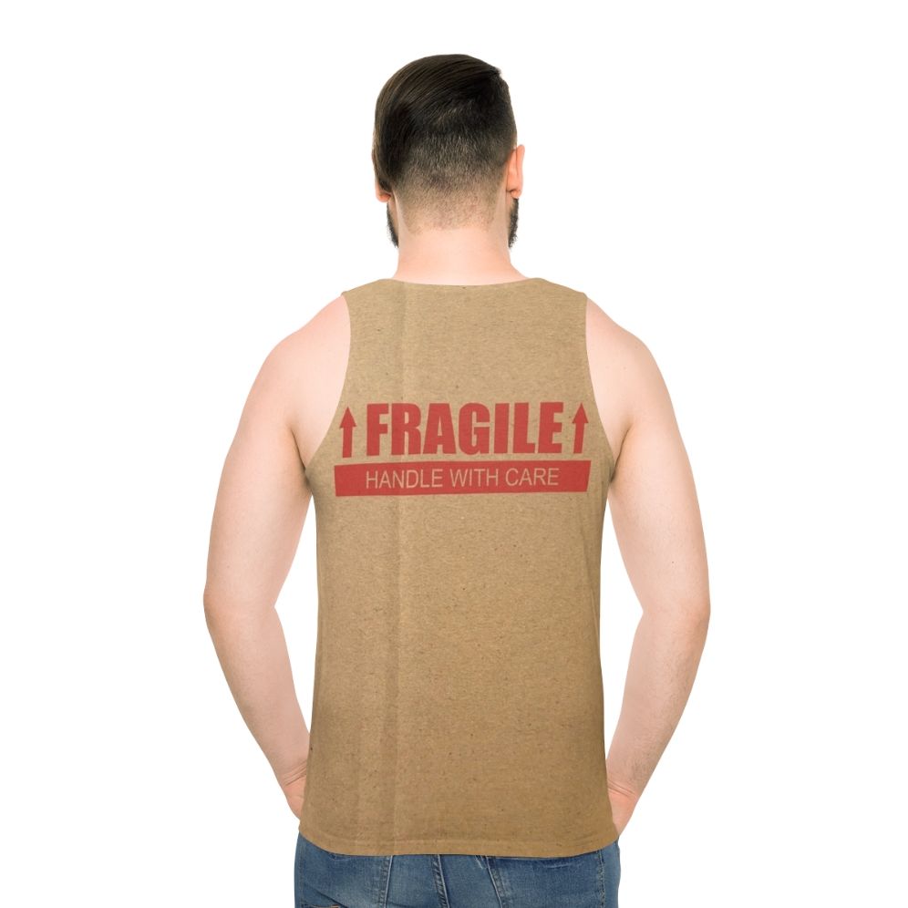 Fragile handle with care paper box unisex tank top
